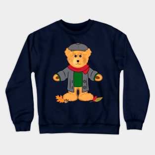 Fall Teddy Bear in the Leaves Crewneck Sweatshirt